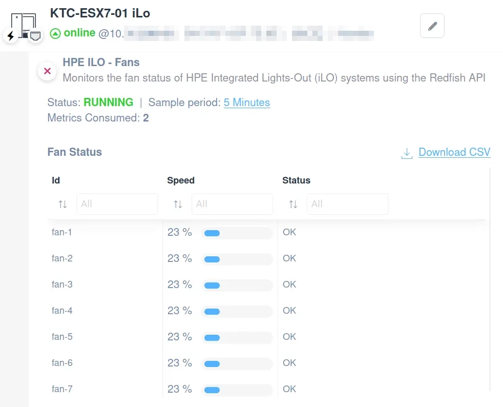 HPE iLO Fans